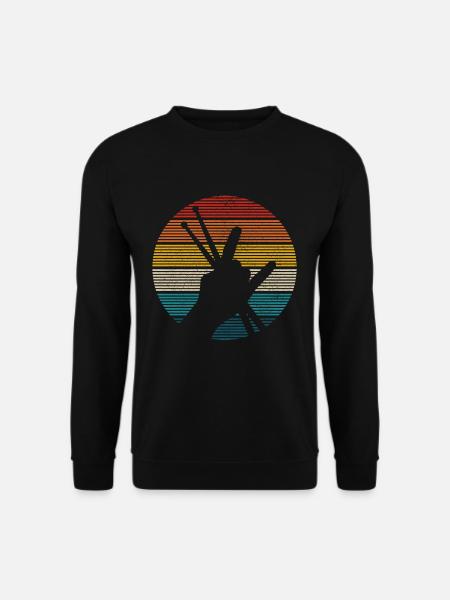 Vintage Drummer Schlagzeug Geschenk - Unisex Pullover - Schwarz