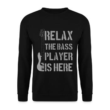 Bass Spruch Lustig Bassist Geschenk - Unisex Pullover - Schwarz - Vorne - Alina (178cm) & Michal (187cm)