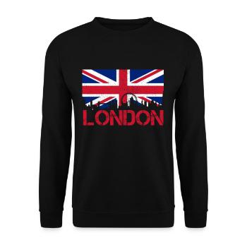 London UK Skyline England Souvenir - Sweat-shirt Unisexe - noir - Devant - Alina (178cm) & Michal (187cm)