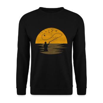 Cadeau de pêche à la mouche - Sweat-shirt Unisexe - noir - Devant - Alina (178cm) & Michal (187cm)