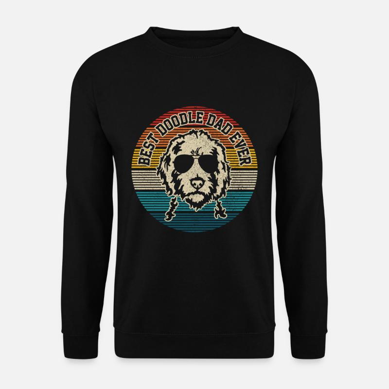 Best Doodle Dad Ever Goldendoodle Vintage Geschenk - Unisex Pullover - Schwarz