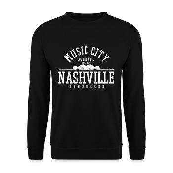 Nashville Music City Tennessee Country Musik USA - Unisex Pullover - Schwarz - Vorne - Alina (178cm) & Michal (187cm)
