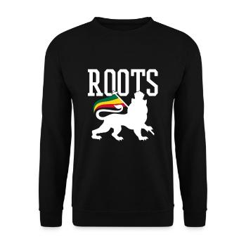 Lion Of Judah Reggae Musik Rastafari Jamaica Löwe - Unisex Pullover - Schwarz - Vorne - Alina (178cm) & Michal (187cm)