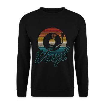 Platine Vinyle Vintage Rétro DJ Record - Sweat-shirt Unisexe - noir - Devant - Alina (178cm) & Michal (187cm)
