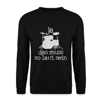 Oui, ça doit être si fort - Batteur Batteur - Sweat-shirt Unisexe - noir - Devant - Alina (178cm) & Michal (187cm)