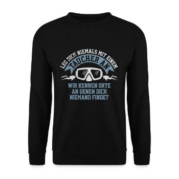 Diving - Diver Saying Funny Gift - Unisex Sweatshirt - black - Front - Alina (178cm) & Michal (187cm)