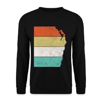 Klettern Vintage Retro Kletterer Geschenk - Unisex Pullover - Schwarz - Vorne - Alina (178cm) & Michal (187cm)