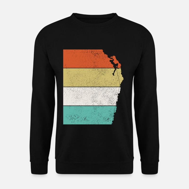 Klettern Vintage Retro Kletterer Geschenk - Unisex Pullover - Schwarz