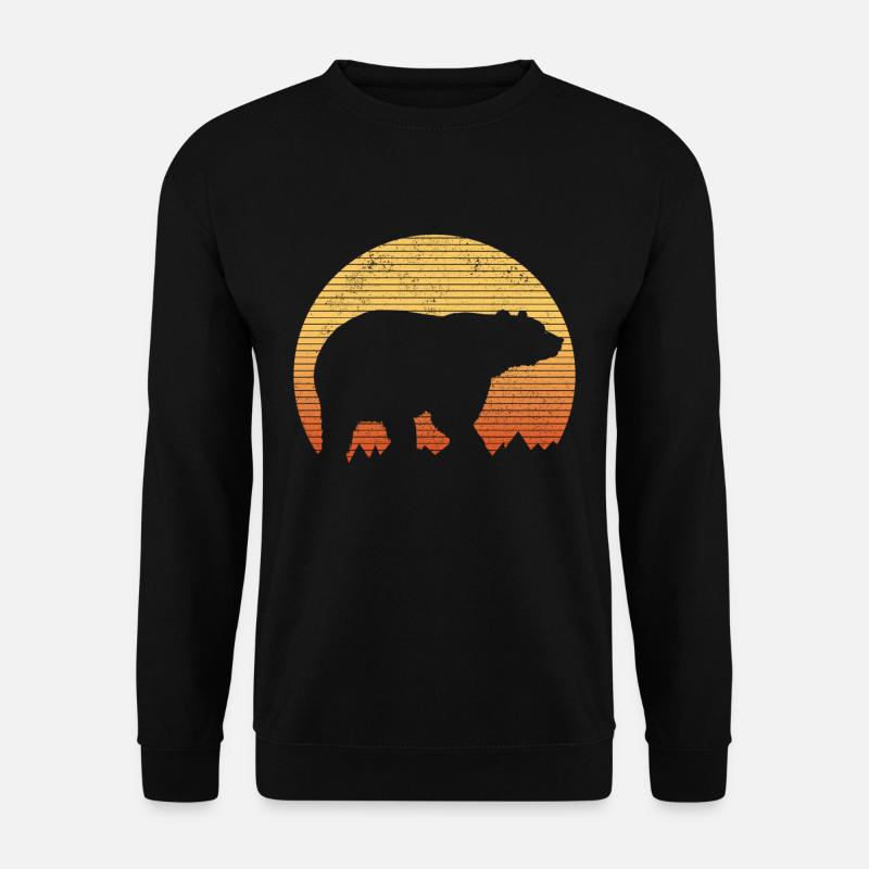 Vintage Bär Grizzly Outdoor Geschenk - Unisex Pullover - Schwarz