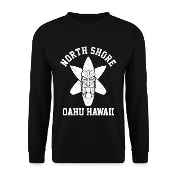 Oahu Hawaii surfer souvenir - Unisex Sweatshirt - black - Front - Alina (178cm) & Michal (187cm)