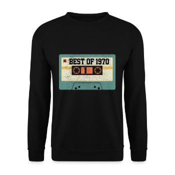 Best Of 1970 - Cadeau 50ème anniversaire - Sweat-shirt Unisexe - noir - Devant - Alina (178cm) & Michal (187cm)