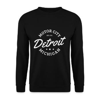 Detroit Michigan Motor City - Unisex Sweatshirt - black - Front - Alina (178cm) & Michal (187cm)