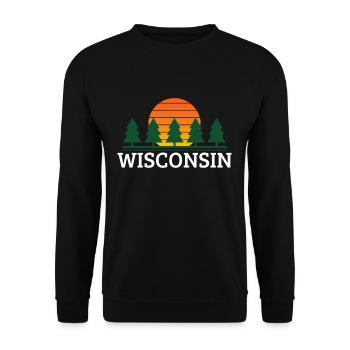Wisconsin vintage nature souvenir - Unisex Sweatshirt - black - Front - Alina (178cm) & Michal (187cm)