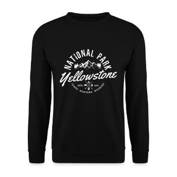 Souvenir du parc national de Yellowstone, États-Unis - Sweat-shirt Unisexe - noir - Devant - Alina (178cm) & Michal (187cm)