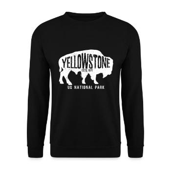 Souvenir des États-Unis du bison du parc national de Yellowstone - Sweat-shirt Unisexe - noir - Devant - Alina (178cm) & Michal (187cm)