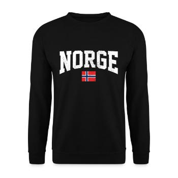 Norge - Norway Flag Scandinavia Souvenir - Unisex Sweatshirt - black - Front - Alina (178cm) & Michal (187cm)