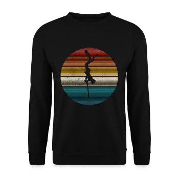 Speerfischen Speerfischer Vintage Geschenk - Unisex Pullover - Schwarz - Vorne - Alina (178cm) & Michal (187cm)