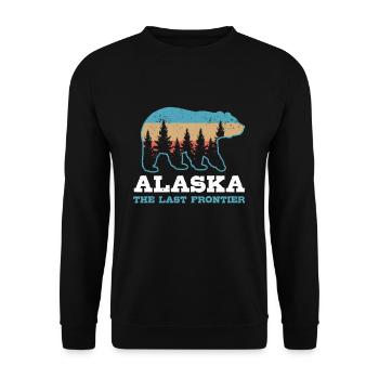 Alaska vintage grizzly bear nature souvenir - Unisex Sweatshirt - black - Front - Alina (178cm) & Michal (187cm)