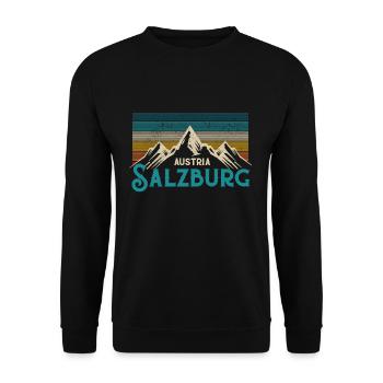 Salzburg Austria - Unisex Sweatshirt - black - Front - Alina (178cm) & Michal (187cm)