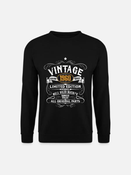 60th birthday vintage 1960 saying funny gift - Unisex Sweatshirt - black