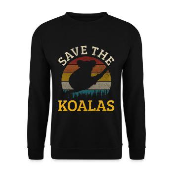 Koala bear - Unisex Sweatshirt - black - Front - Alina (178cm) & Michal (187cm)