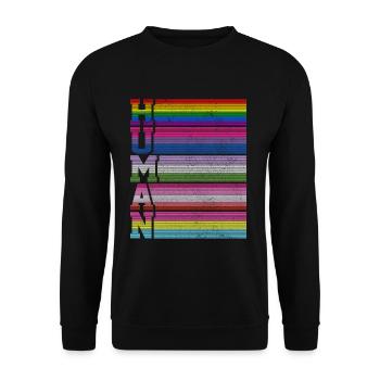 LGBT Gay Pride Month Schwul LGBTQ Flaggen - Unisex Pullover - Schwarz - Vorne - Alina (178cm) & Michal (187cm)