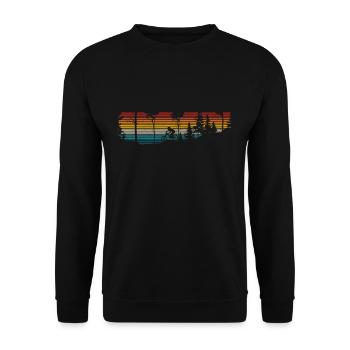 Mountainbike Vintage MTB Geschenk - Unisex Pullover - Schwarz - Vorne - Alina (178cm) & Michal (187cm)