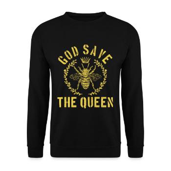 God Save The Queen Bee Apicultor Funny Gift - Sweat-shirt Unisexe - noir - Devant - Alina (178cm) & Michal (187cm)