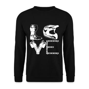 Motocross LOVE MX Enduro Moto Biker Cadeau - Sweat-shirt Unisexe - noir - Devant - Alina (178cm) & Michal (187cm)