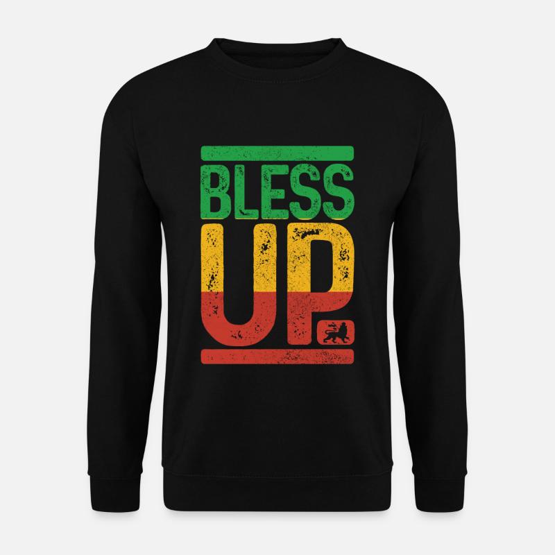 Bless Up Rastafarian Rasta Reggae Music Gift - Sweat-shirt Unisexe - noir