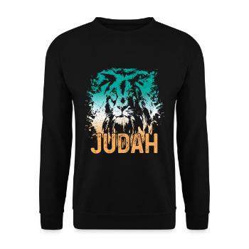 Lion Of Judah Reggae Musik Rastafari Rasta - Unisex Pullover - Schwarz - Vorne - Alina (178cm) & Michal (187cm)