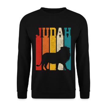 Lion Of Judah Reggae Musik Rastafari Rasta - Unisex Pullover - Schwarz - Vorne - Alina (178cm) & Michal (187cm)
