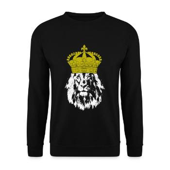 Lion Of Judah Reggae Musik Rastafari Rasta - Unisex Pullover - Schwarz - Vorne - Alina (178cm) & Michal (187cm)