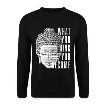 Bouddha bouddhisme sort yoga bouddhiste cadeau - Sweat-shirt Unisexe - noir - Devant - Alina (178cm) & Michal (187cm)