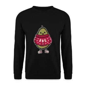 Kawaii Avocado Baby with Ugly Christmas Clothes - Unisex Sweatshirt - black - Front - Alina (178cm) & Michal (187cm)