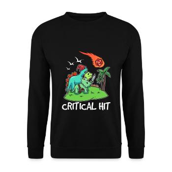 D20 Dinosaure à coup critique - Sweat-shirt Unisexe - noir - Devant - Alina (178cm) & Michal (187cm)