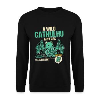 Un Cathulhu sauvage débarque - Kawaii - Sweat-shirt Unisexe - noir - Devant - Alina (178cm) & Michal (187cm)