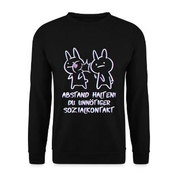 Keep distance! You unnecessary social contact anime - Unisex Sweatshirt - black - Front - Alina (178cm) & Michal (187cm)
