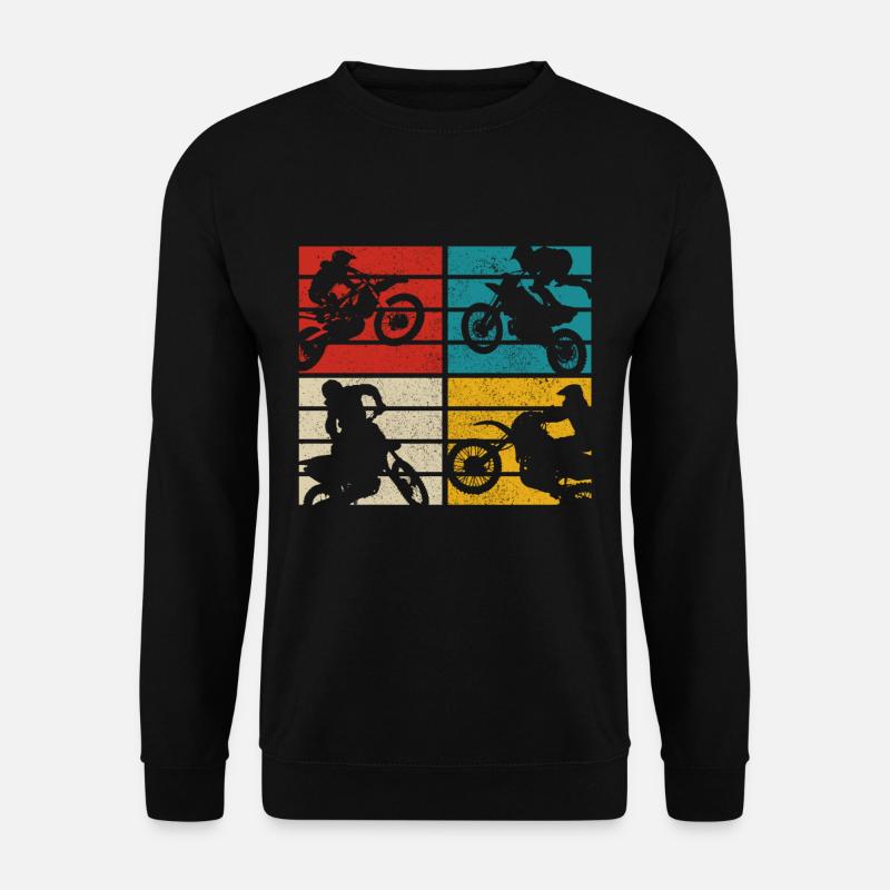 Motocross MX Enduro Vintage Biker Geschenk - Unisex Pullover - Schwarz