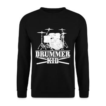 Drummer Kid Drummer Drums Gift - Unisex Sweatshirt - black - Front - Alina (178cm) & Michal (187cm)