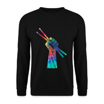 Drummer drums vintage drummer gift - Unisex Sweatshirt - black - Front - Alina (178cm) & Michal (187cm)