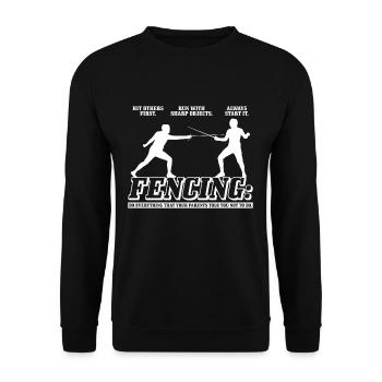 fencing - Unisex Sweatshirt - black - Front - Alina (178cm) & Michal (187cm)