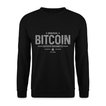 Bitcoin - Unisex Sweatshirt - black - Front - Alina (178cm) & Michal (187cm)