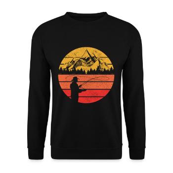Pêche à la pêche à la mouche Vintage Pêcher cadeau - Sweat-shirt Unisexe - noir - Devant - Alina (178cm) & Michal (187cm)