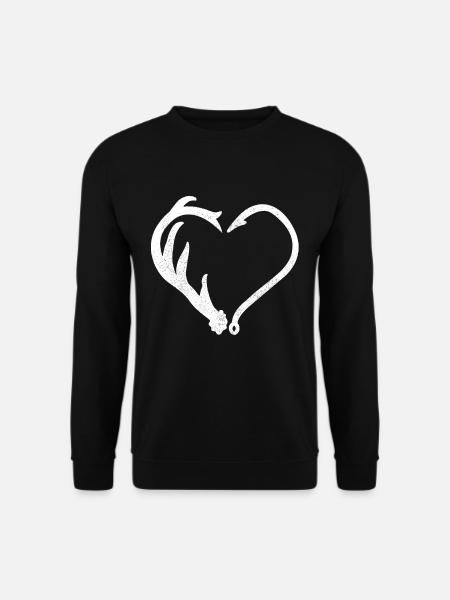 Jagen Angeln Jäger Angler Geschenk - Unisex Pullover - Schwarz