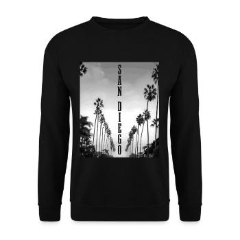 San Diego California - Unisex Sweatshirt - black - Front - Alina (178cm) & Michal (187cm)