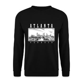 Atlanta Georgia Skyline Vintage USA America - Unisex Sweatshirt - black - Front - Alina (178cm) & Michal (187cm)