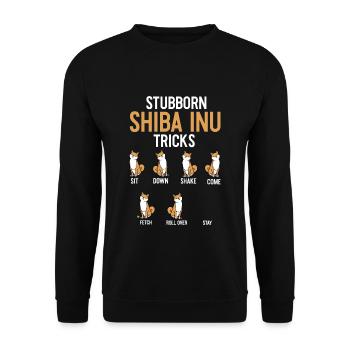 Têtu Shiba Inu astuces chien de chasse japonais - Sweat-shirt Unisexe - noir - Devant - Alina (178cm) & Michal (187cm)