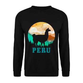 Pérou Llama Alpaca - Sweat-shirt Unisexe - noir - Devant - Alina (178cm) & Michal (187cm)