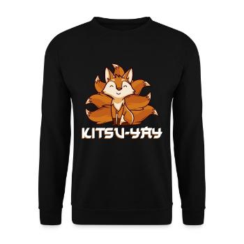 Kitsune Japanese Folklore Wildlife Fox Animal - Unisex Sweatshirt - black - Front - Alina (178cm) & Michal (187cm)